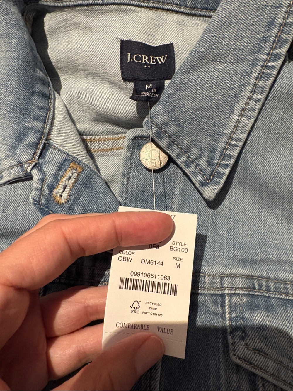 Jcrew classic denim jacket 99% cotton - Picture 4 of 6
